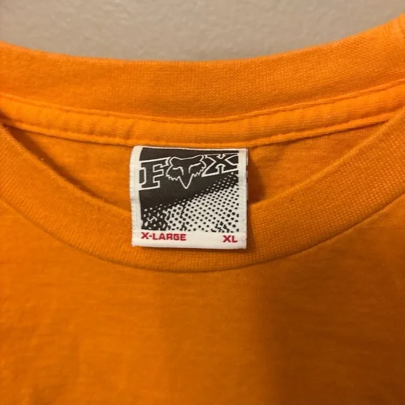 Mens Orange Fox Racing T-Shirt with Blue Graphic XL #fox #rackng - Picture 2 of 4